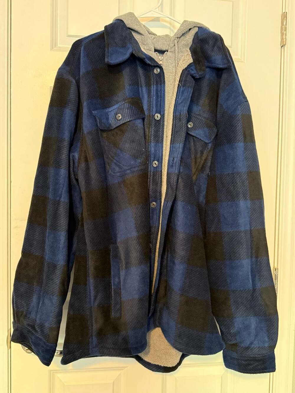 NWT Smith's Workwear Sherpa-Lined Hooded Micro-Fleece Shirt-Jacket, Size 3XB